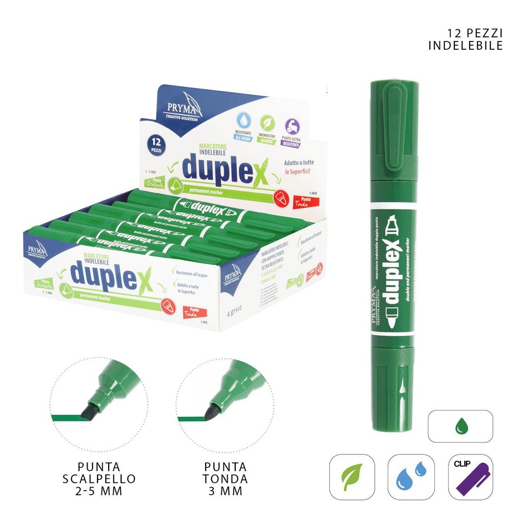 Marcador con punta gruesa 2-5/3 mm verde - Material de escritura
