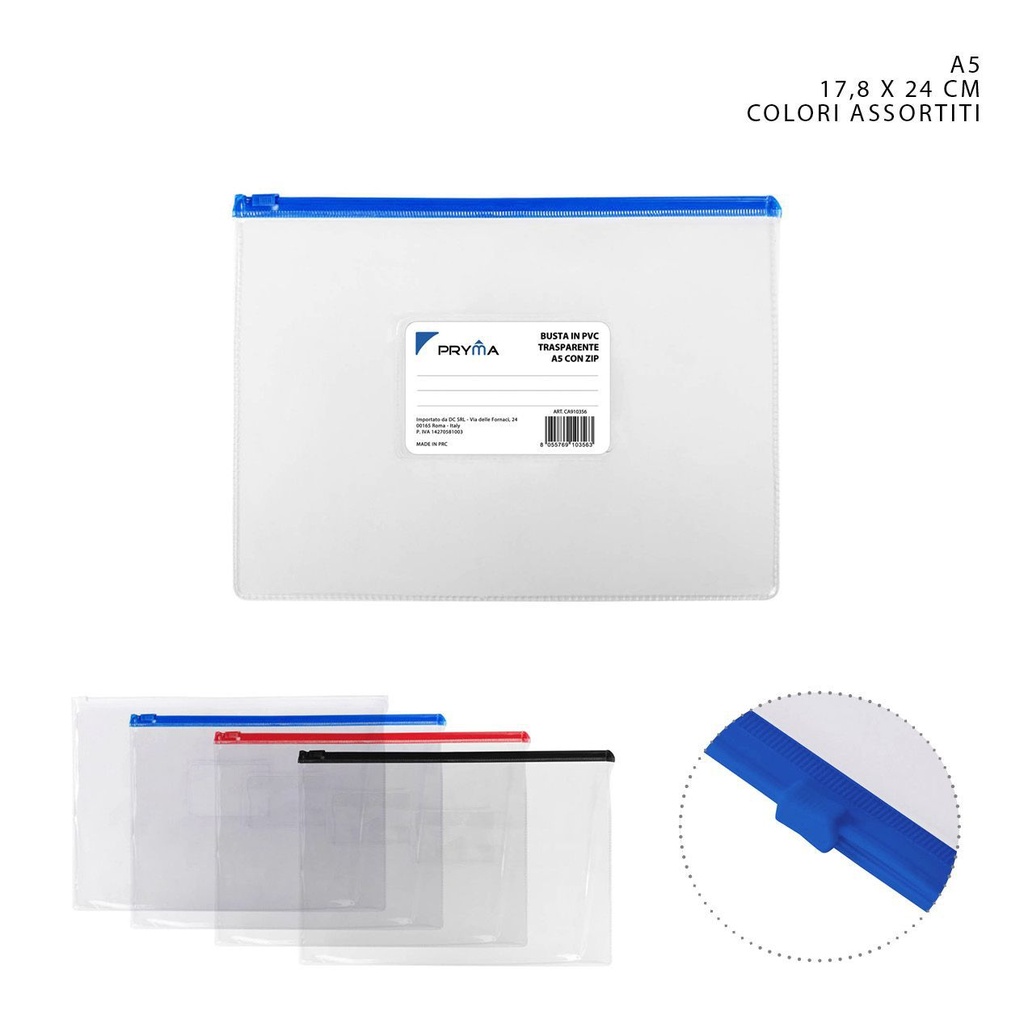 Carpeta de PVC transparente A5 17.8x24 cm - Carpetería y archivo