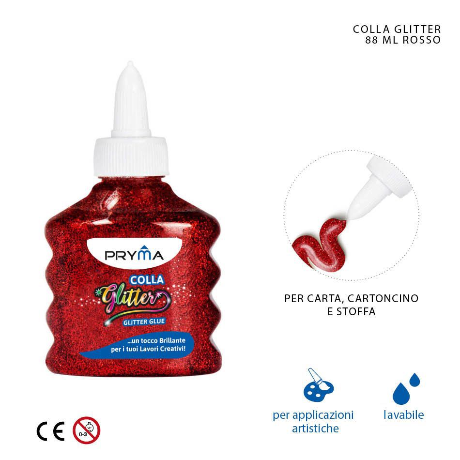 Pegamento con purpurina rojo 88ml para manualidades