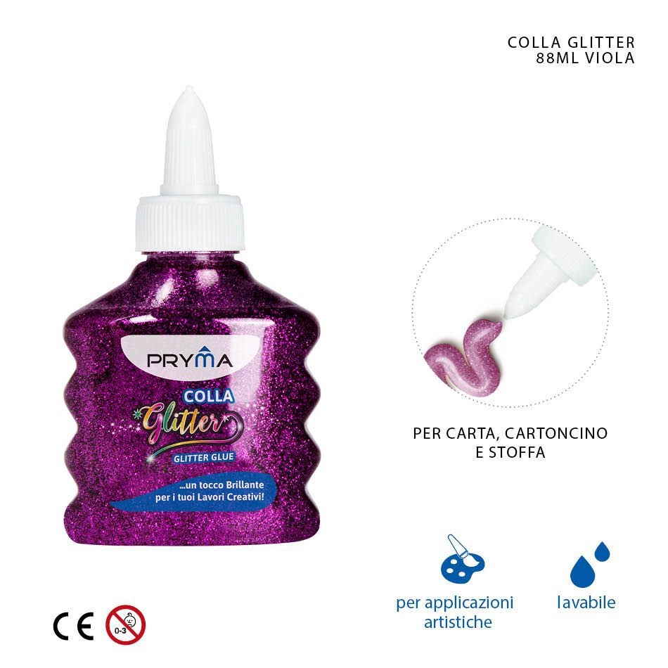 Pegamento con purpurina violeta 88ml para manualidades