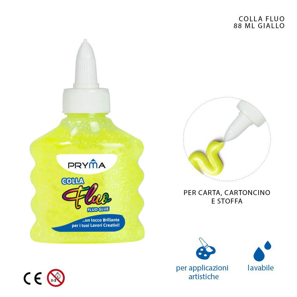 Pegamento fluorescente amarillo 88ml para proyectos creativos