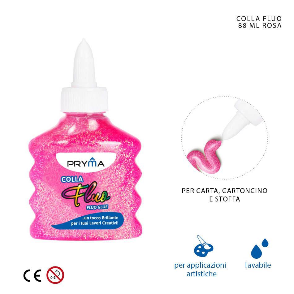 Pegamento fluorescente rosa 88ml para manualidades y proyectos escolares