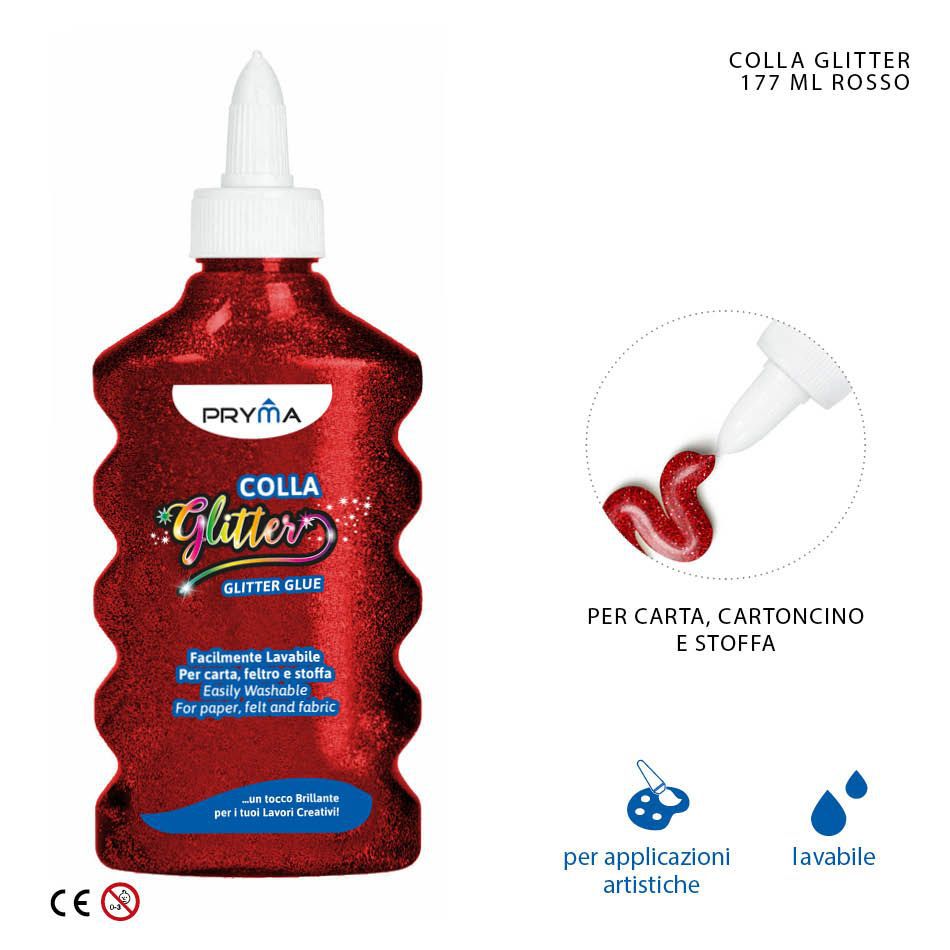 Pegamento con purpurina rojo 177ml para manualidades