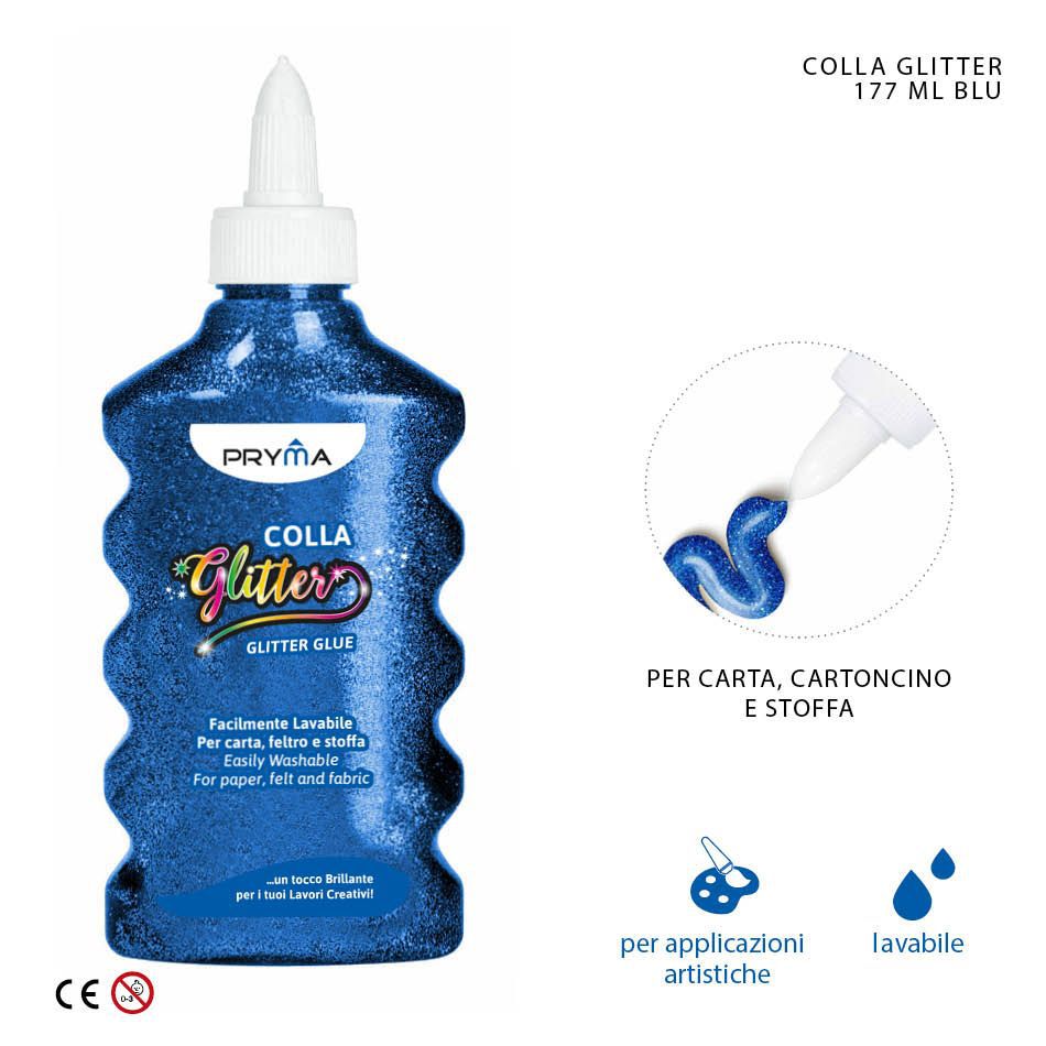 Pegamento con purpurina azul 177ml para manualidades y proyectos escolares