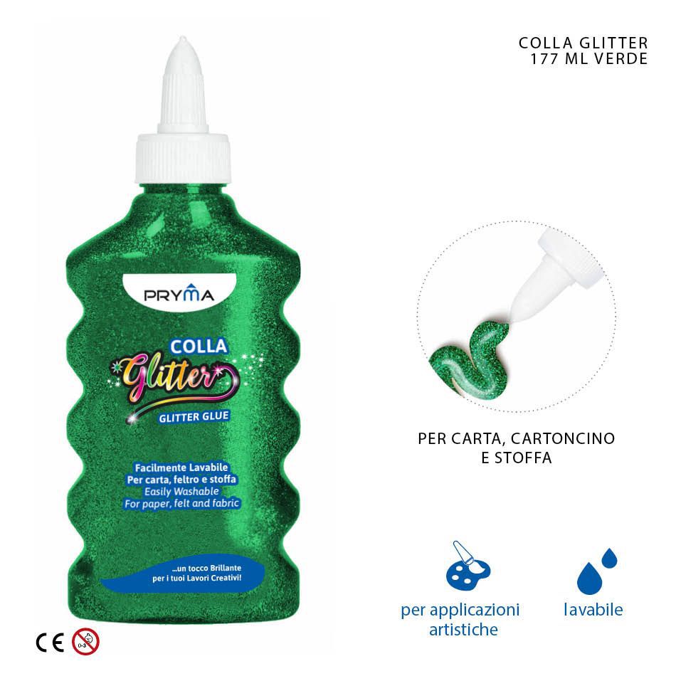 Pegamento con purpurina verde 177ml para manualidades