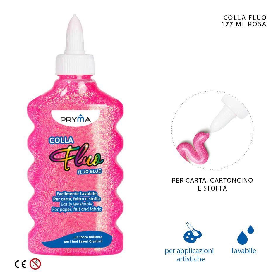 Pegamento fluorescente 177ml rosa para manualidades