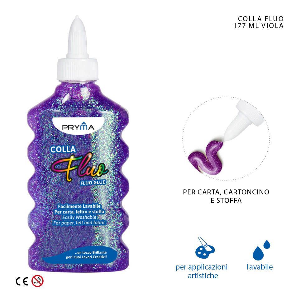 Pegamento fluorescente 177ml violeta para manualidades