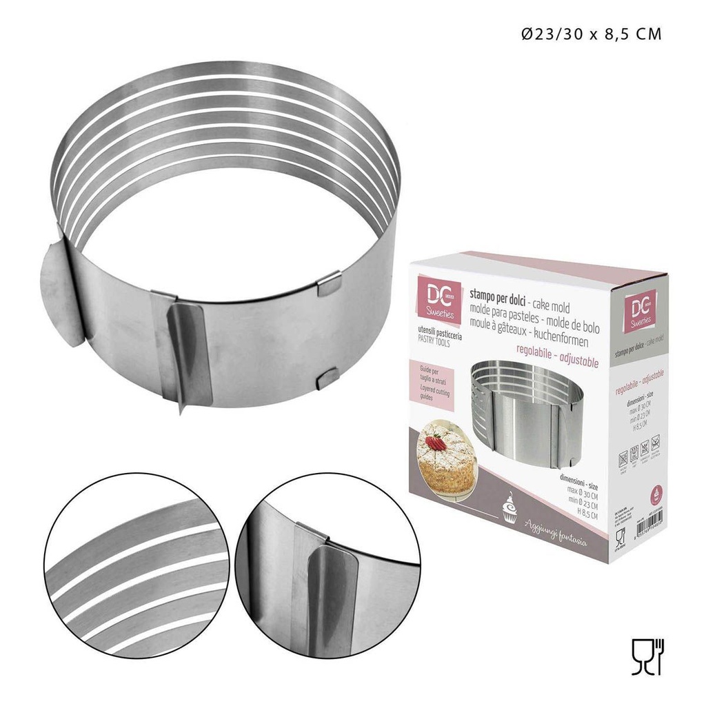 Molde ajustable redondo 23-30x8.5 cm - Utensilios para hornear