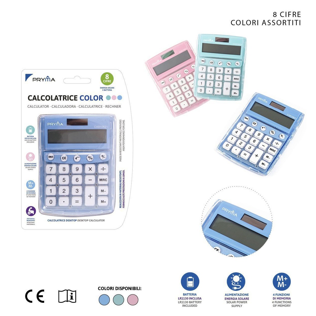 Calculadora de 8 dígitos 13x10x2.1cm para oficina y escuela