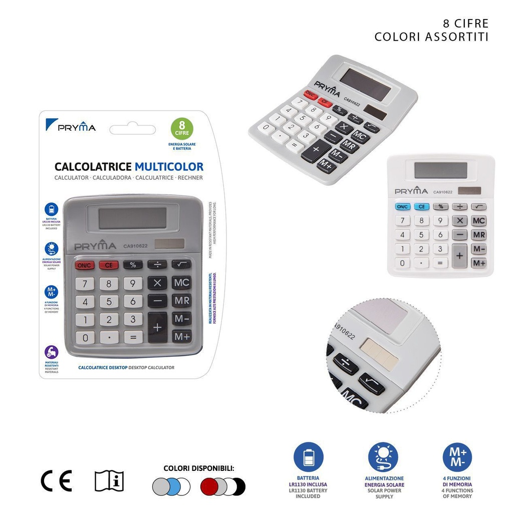 Calculadora de 8 dígitos 12.5x11.7x2.5 cm