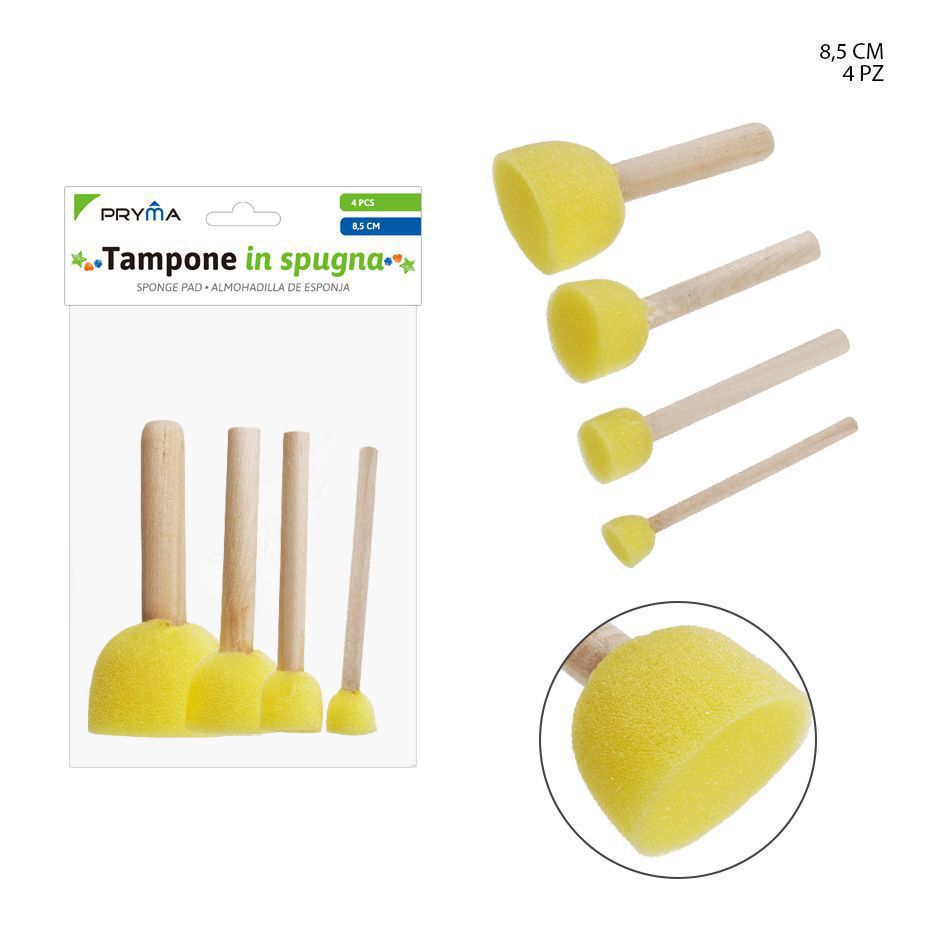 Sello de esponja 8.5 cm 4 piezas - Accesorios de arte
