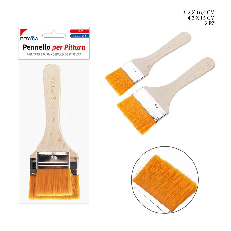  brocha de madera N.6-9 2PZ - Material de arte