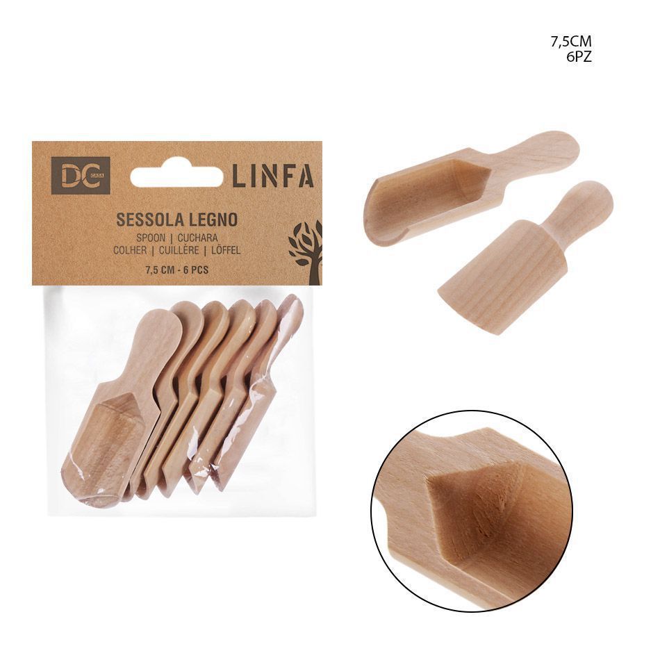 Cuchara dosificadora de madera 7.5cm 6pz - Utensilios de cocina