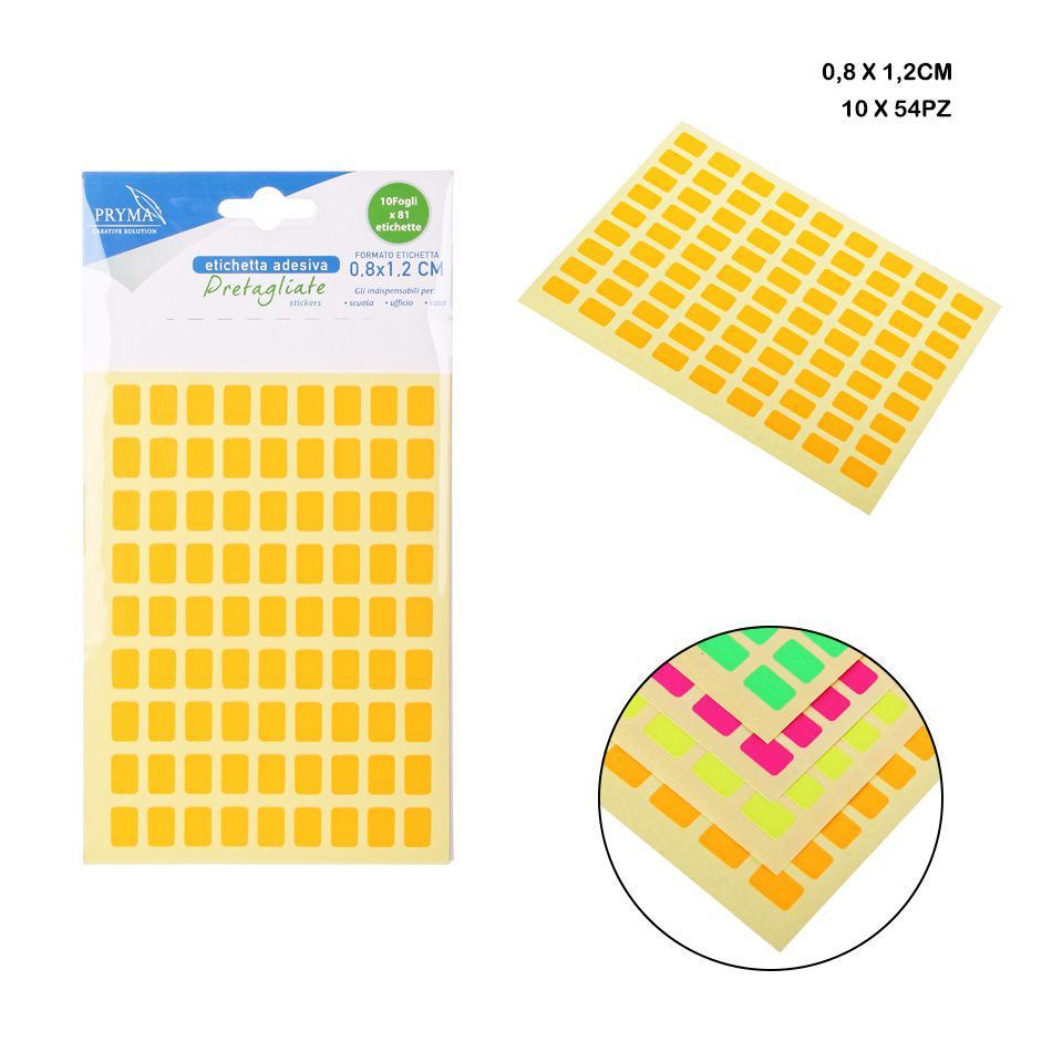 Etiqueta adhesiva rectangular 0.8x1.2cm 54pcs para organización