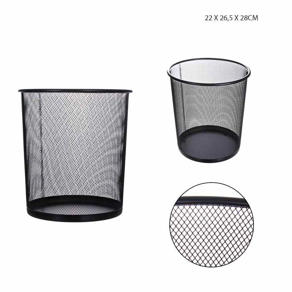 Cesta de basura negra 22X26.5X28cm - Organizador