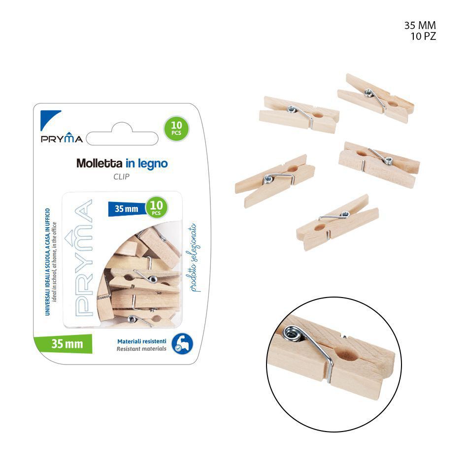 Pinzas de madera 3.5cm 10pz multiusos para decoración y manualidades