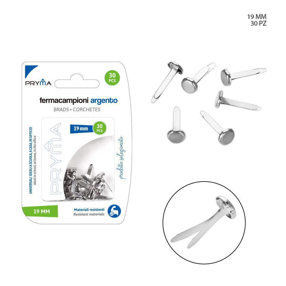 Clips de muestra color plata 19 mm 30 PZ - Accesorios de oficina