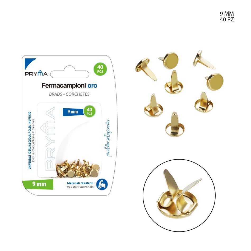 Clips de muestra color oro 9 mm 40 PZ - Accesorios de oficina
