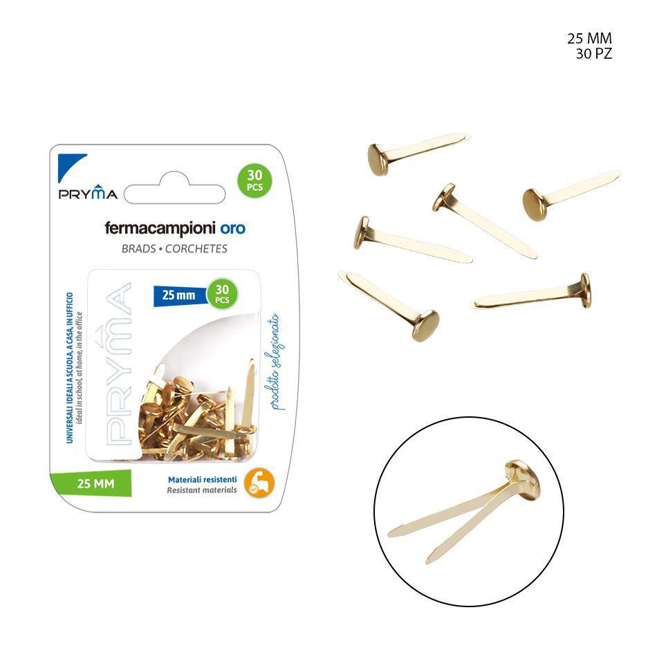 Clips de muestra color oro 25 mm 30 PZ - Accesorios de oficina