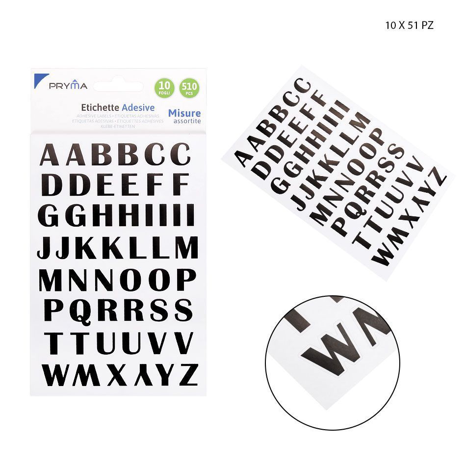 Etiqueta adhesiva de letras 51 pcs 10 pcs - Papelería y etiquetas