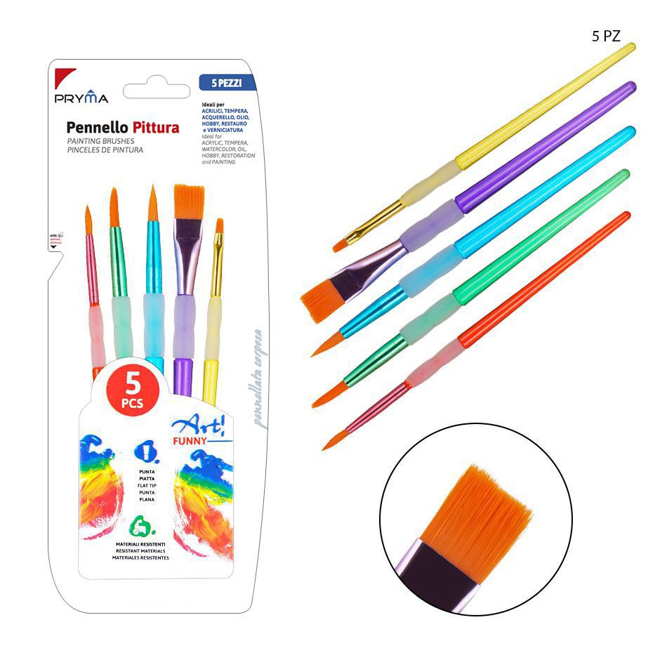 Juego de pinceles inclinados 5 piezas para pintura artística