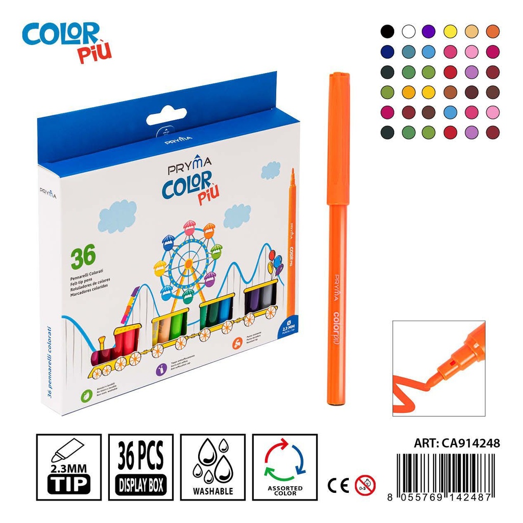 Rotuladores de colores 36pz para dibujo y escritura