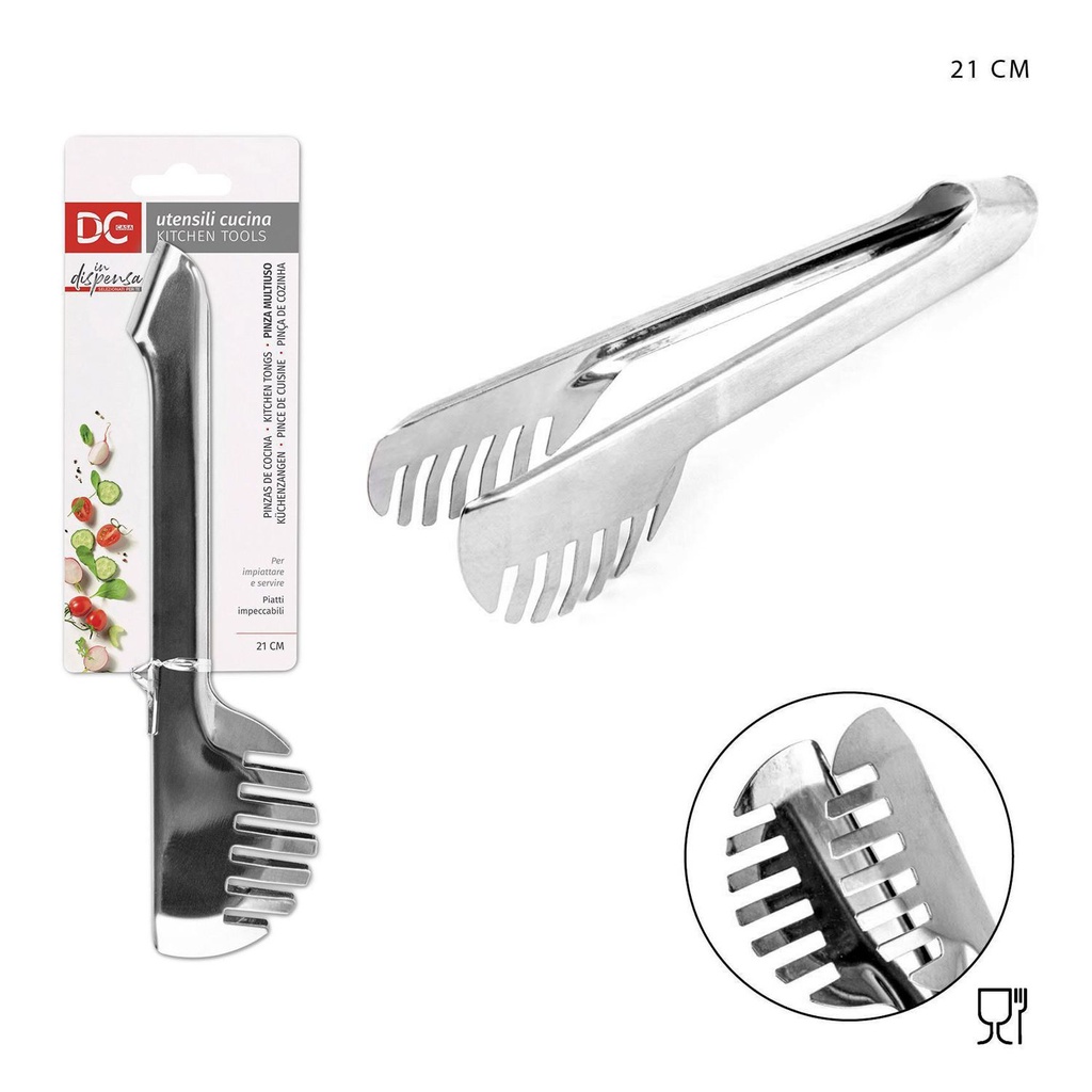 Pinza para pasta de acero inoxidable 21x4.8cm para cocina