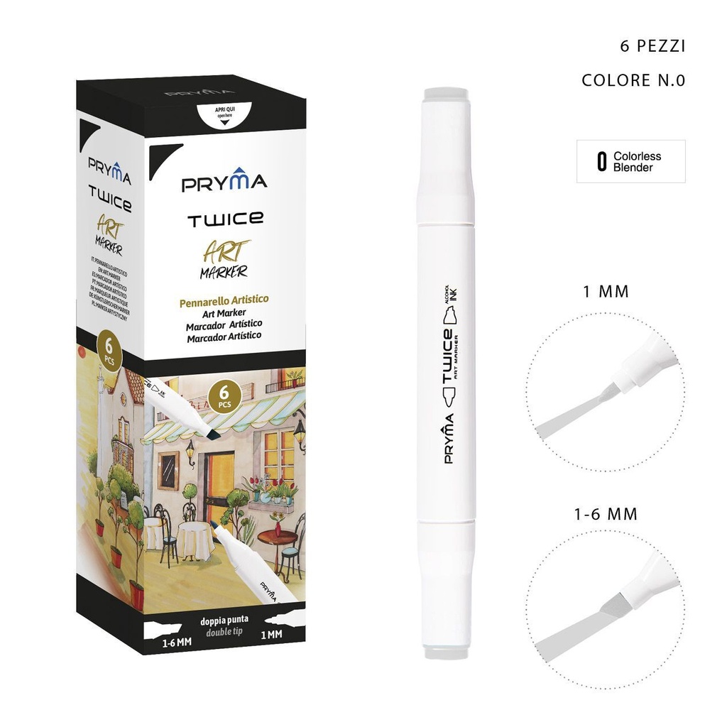 Ratolador de Doble Punta 2-5/3mm Col. 0 - Marcador