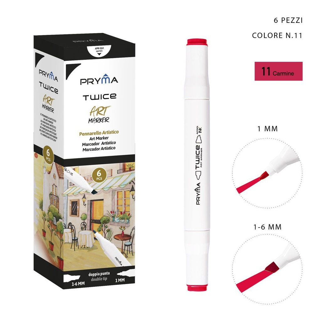Rotulador de doble punta 2-5/3mm color 11 para dibujo y escritura