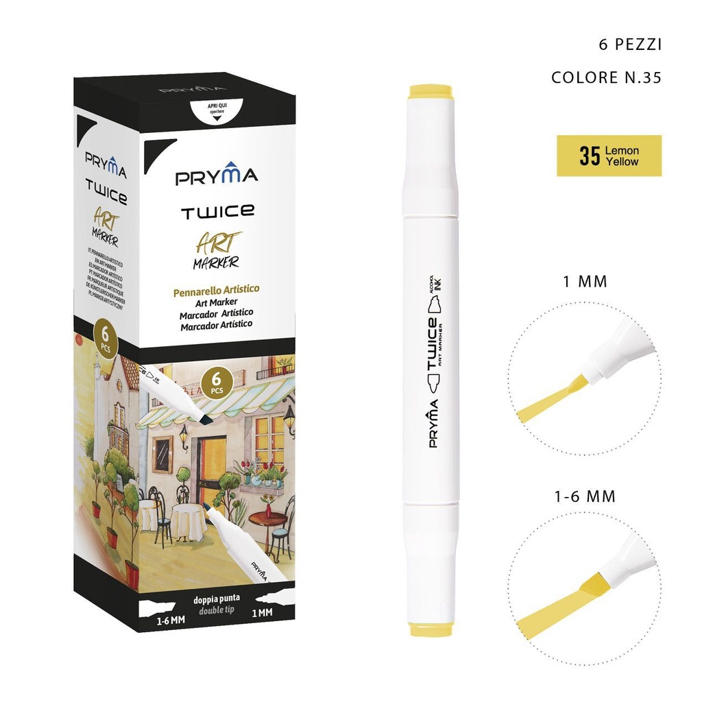 Rotulador de doble punta 2-5/3mm color 35 para escribir y dibujar