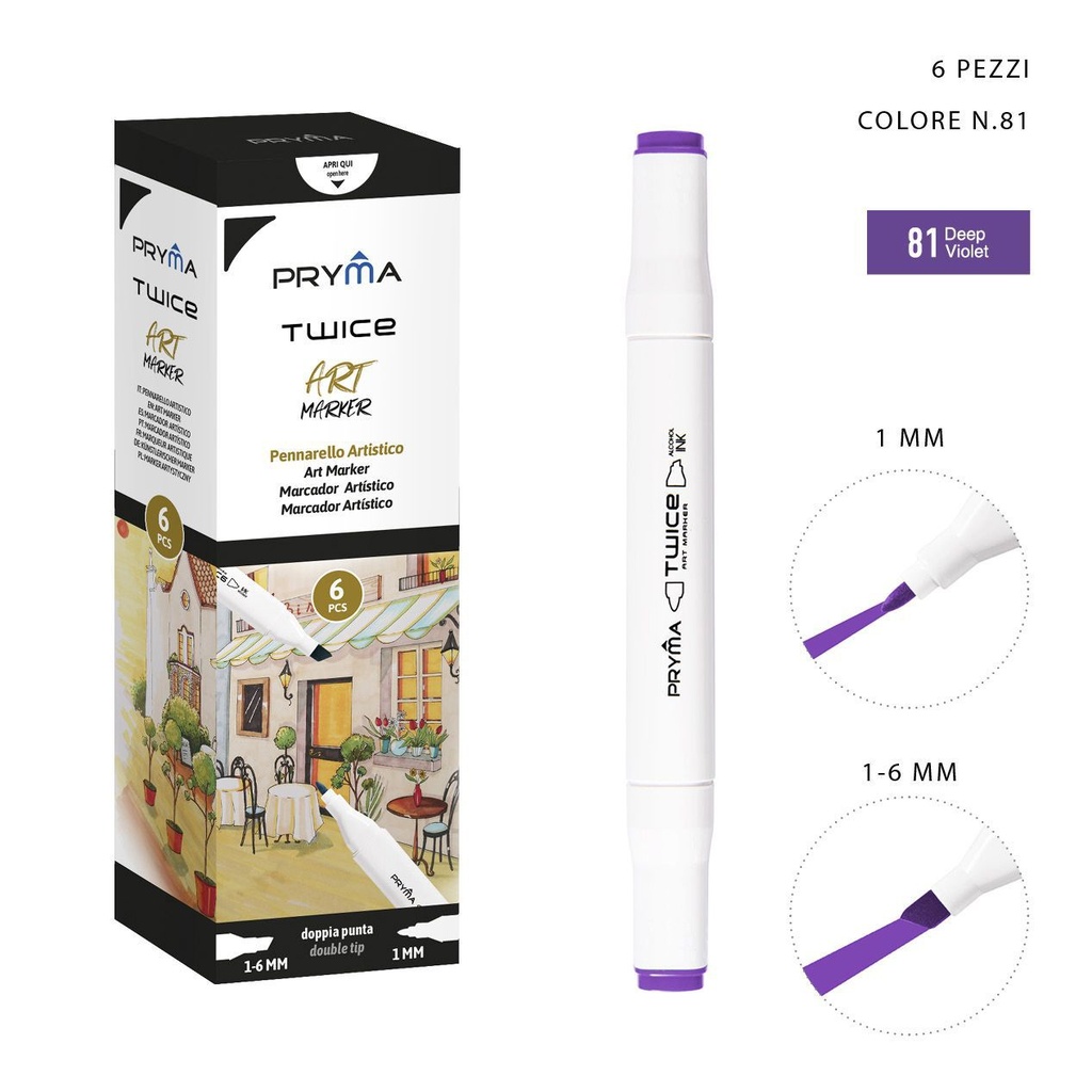Rotulador de doble punta 2-5/3mm color 81 para escritura y dibujo