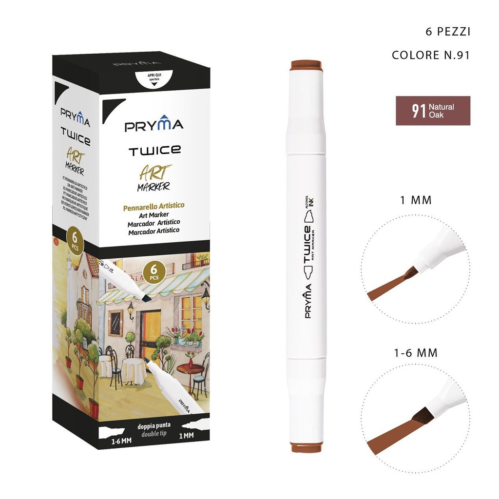 Rotulador de doble punta 2-5/3mm color 91 para dibujo y escritura
