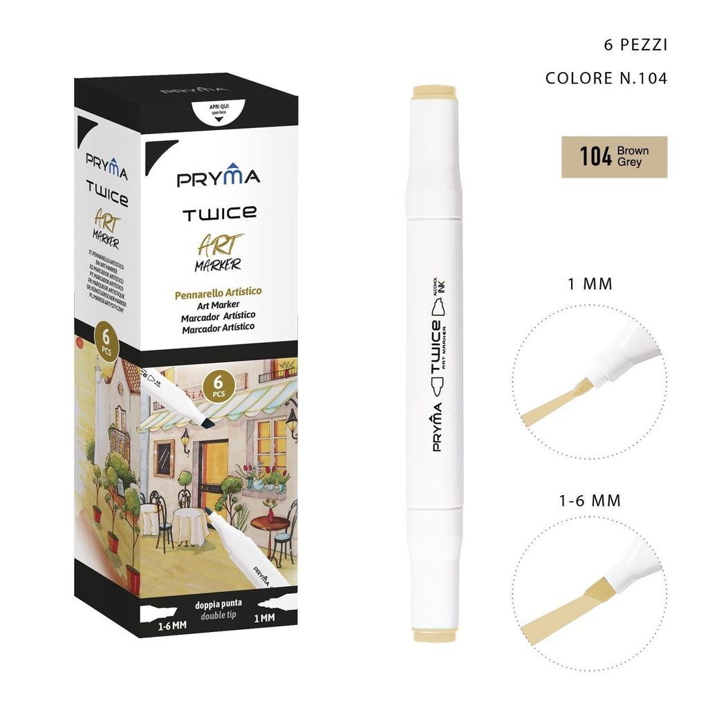 Rotulador de doble punta 2-5/3mm col.104 para dibujo y escritura