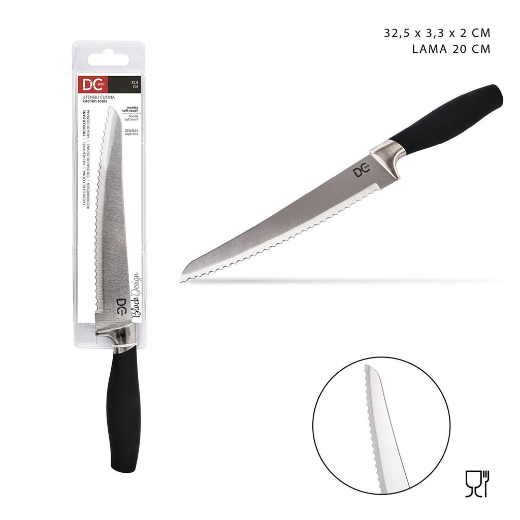 Cuchillo de pan L/Black 32.5x3.3x2cm para cocina