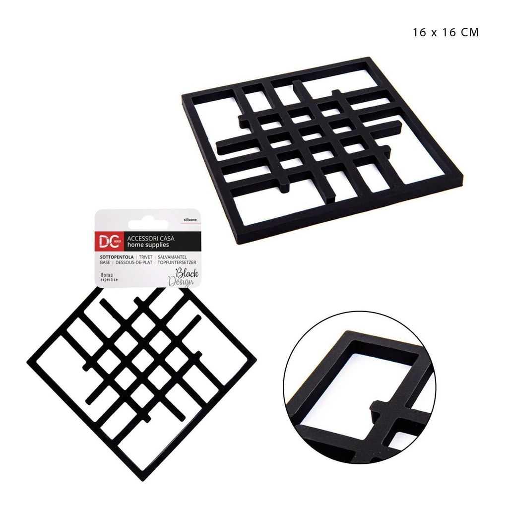 Bas de olla de silicona negra 16x16 cm - Accesorios de cocina