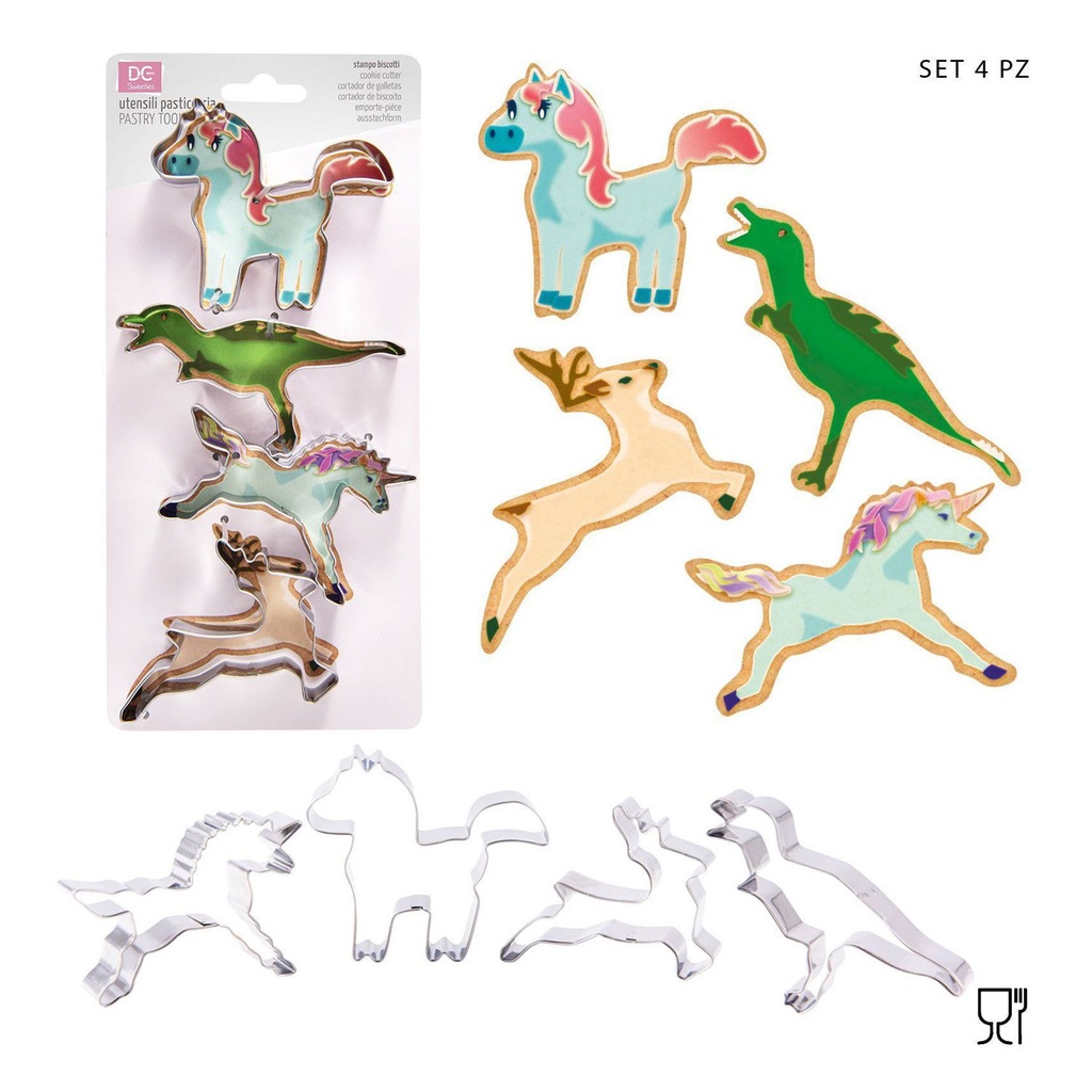 Set molde galletas animales 4pz para repostería