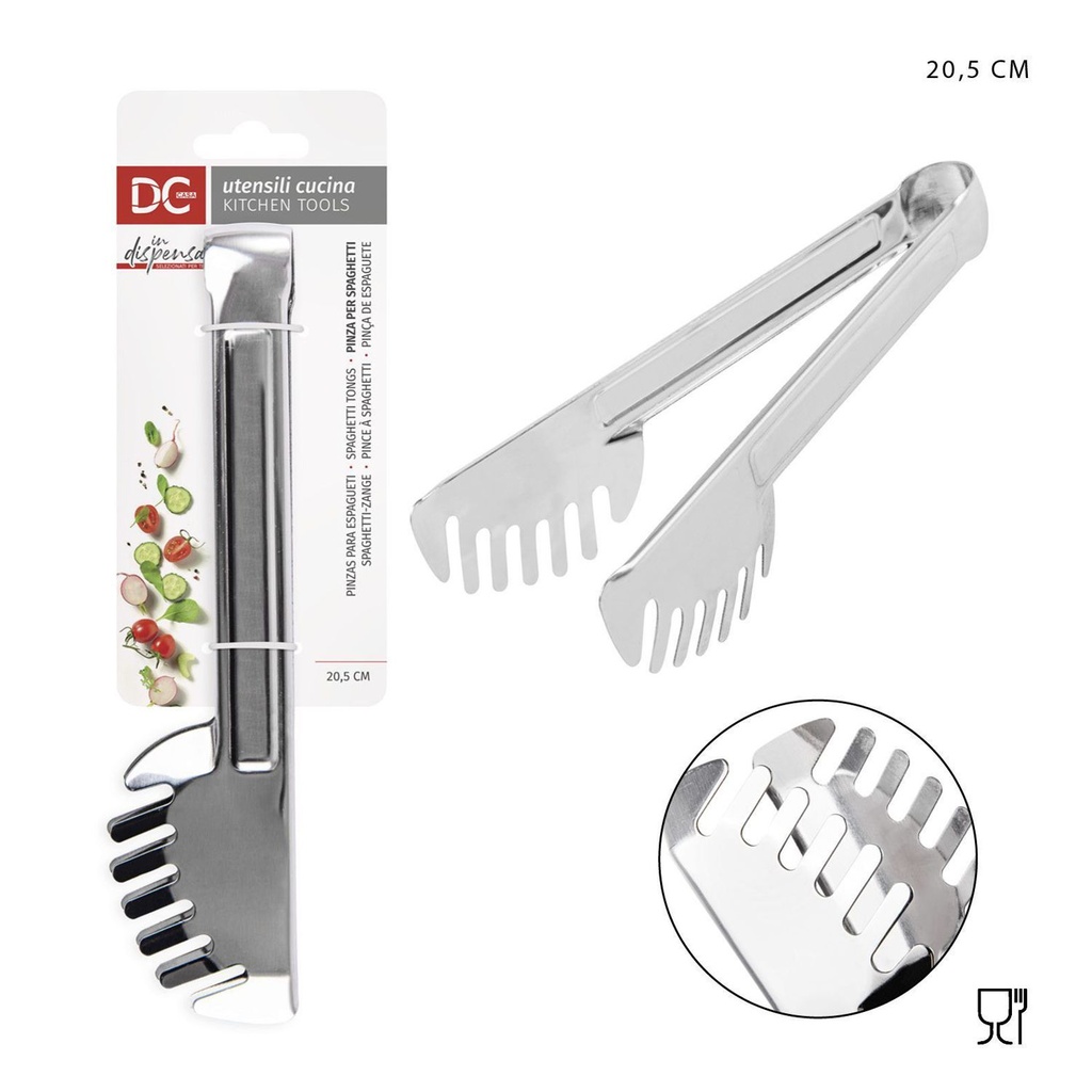 Pinza para espagueti de acero 20.5x4.7cm para cocina