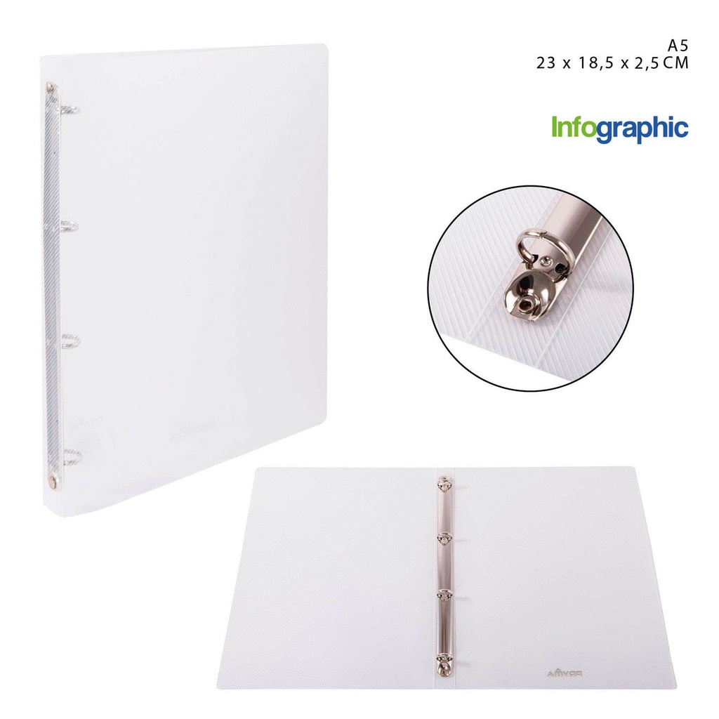 Carpeta A5 transparente 23x18.5x2.5 cm - Accesorios de oficina