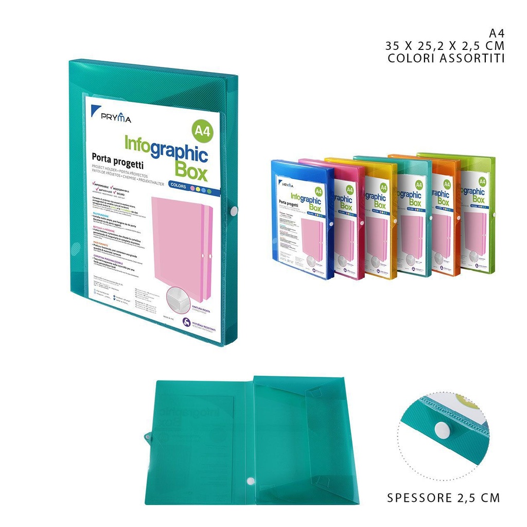 Carpeta con botón de colores 35x25.2x5cm para documentos y organización