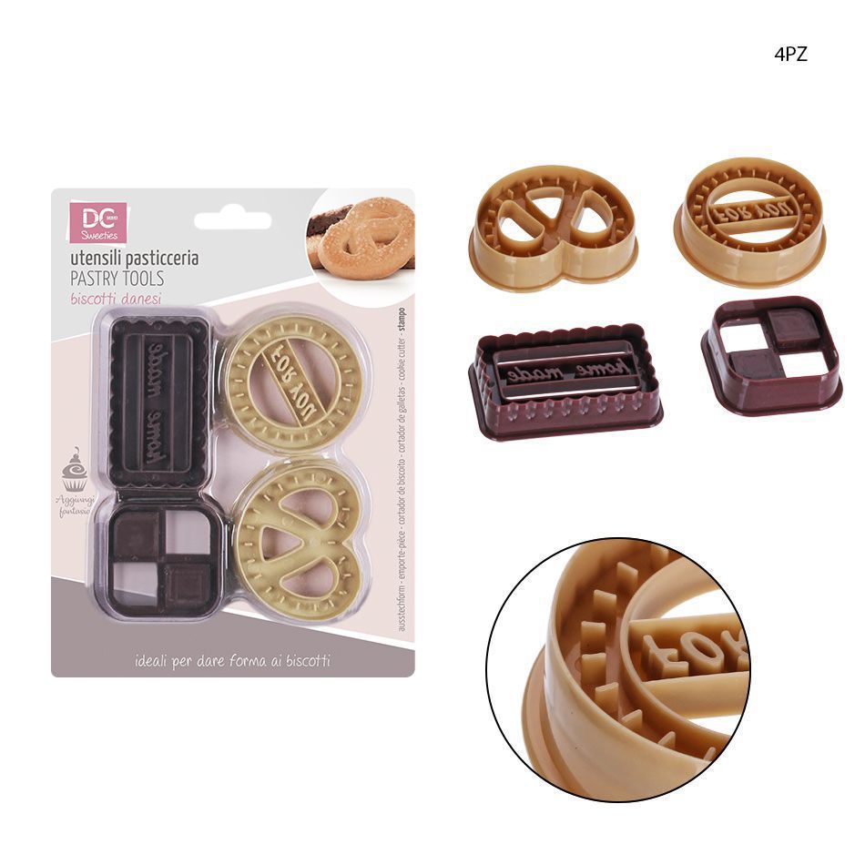 Set de moldes para galletas de mantequilla 4pcs para repostería