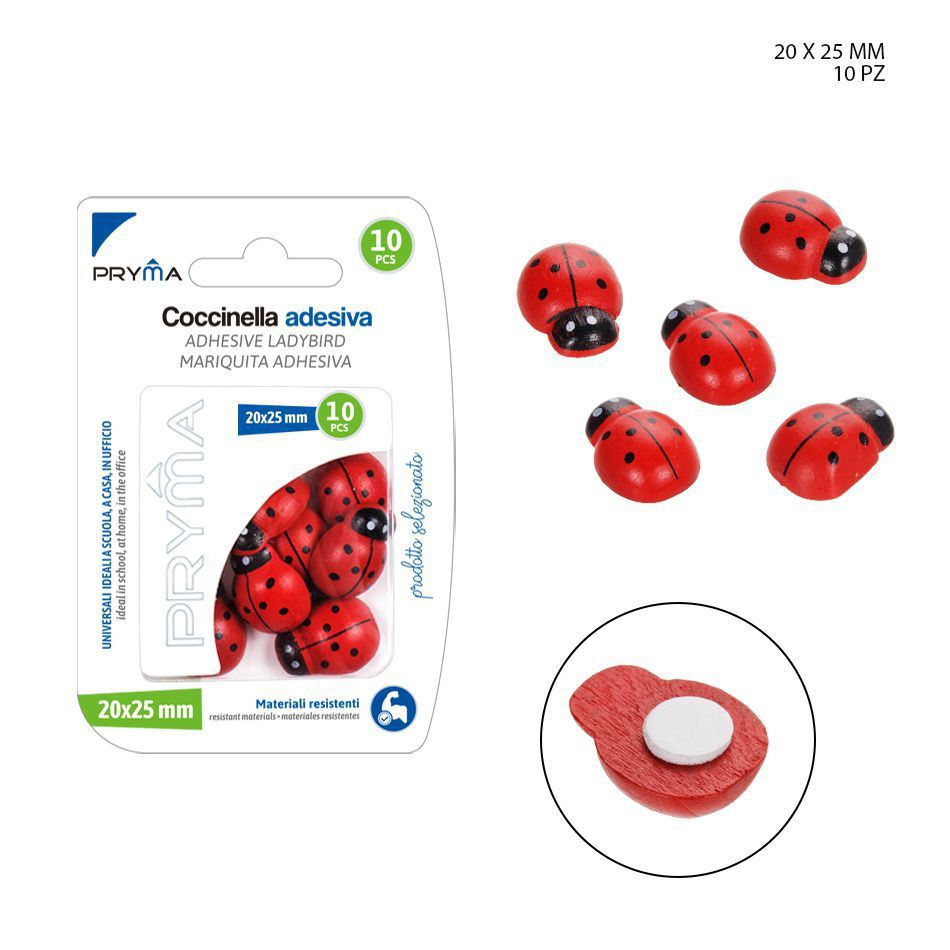 Autoadhesivo de mariquitas 20x25 mm 10 PZ - Accesorios decorativos