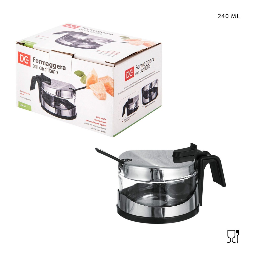 Bote de condimento 240ml 9x9x5.5cm para cocina