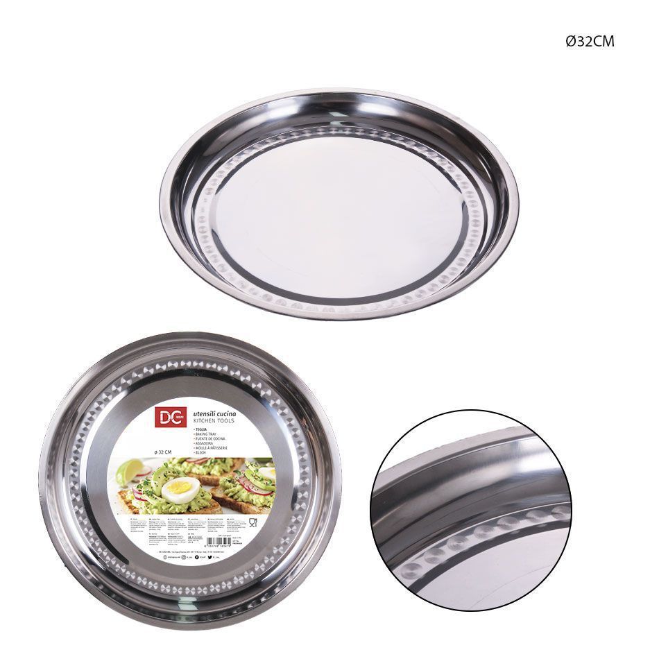 Plato redondo de acero inoxidable Ø32cm - Utensilios de cocina