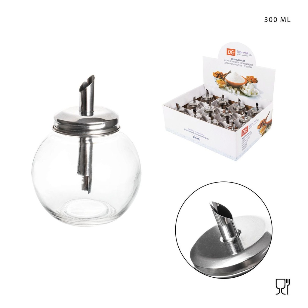 Azucarero de cristal 300 ml - Envase para azúcar