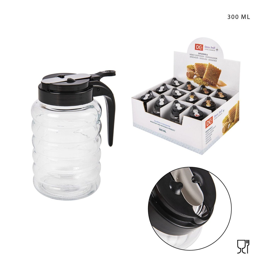 Dispensador de cristal para miel 300ml