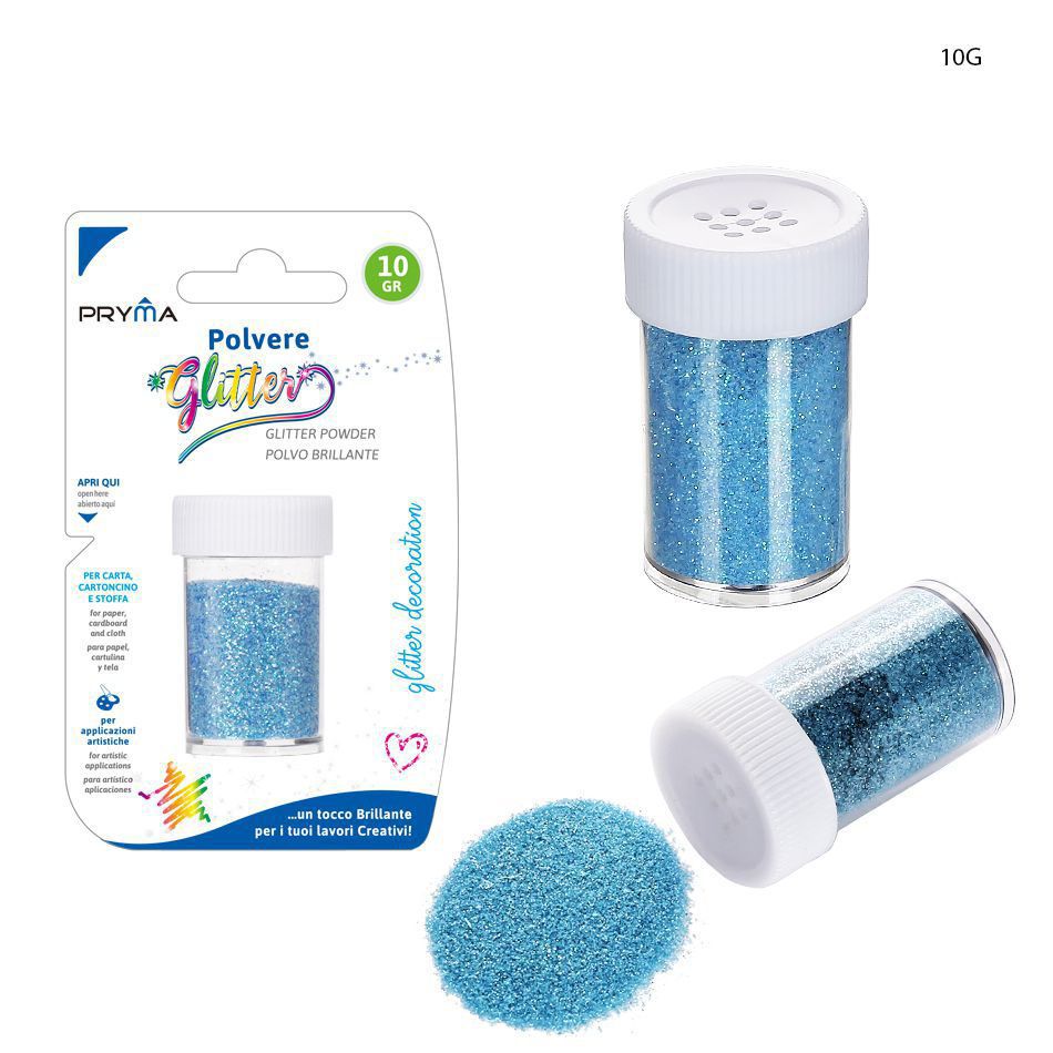 Purpurina fluorescente azul celeste 10g para manualidades