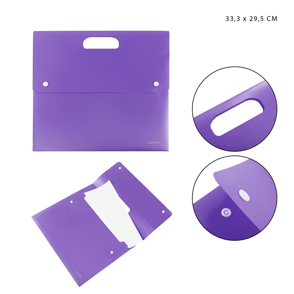 Carpeta PP 33.3x29.5cm violeta para documentos