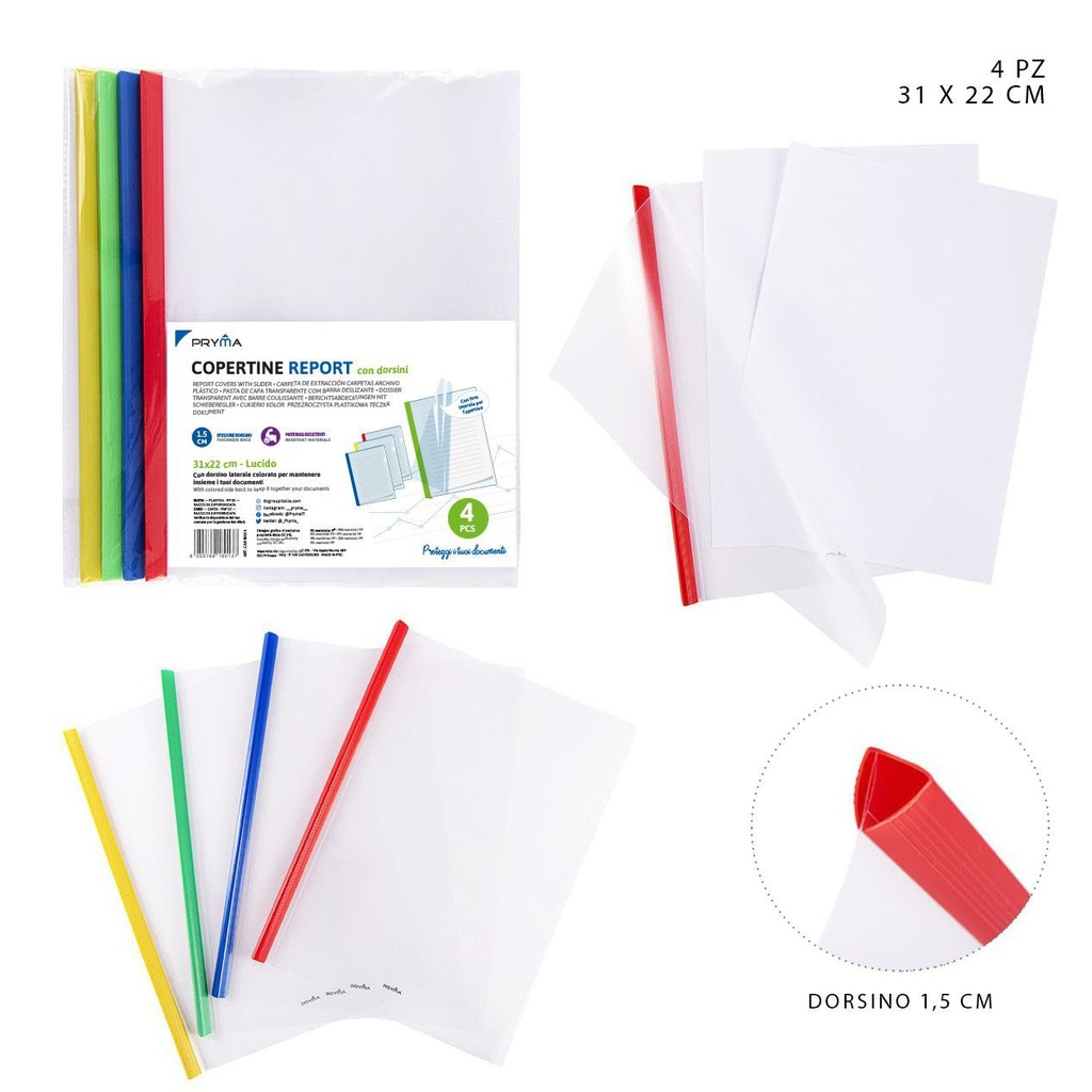 Cubierta de carpeta de informes 31X22X1.5CM 4 piezas - Archivos y organizadores