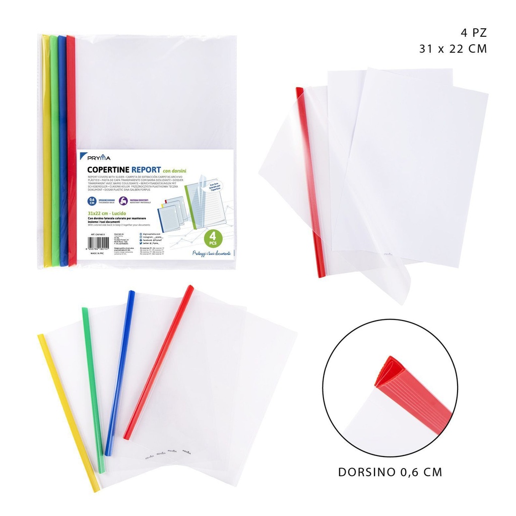 Cubierta de carpeta de informes 31x22x0.6 cm 4 piezas - Carpeta de oficina