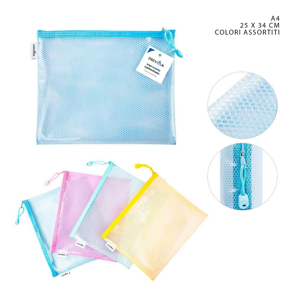 Bolsa de archivo con cremallera A4 25x34cm - Material de oficina